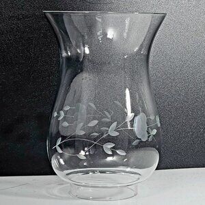 Princess House Heritage Hurricane Lamp Globe 6" replacement glass etched floral